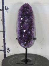 Stunning Purple Amethyst Crystal Geode Section on Custom Stand ROCKS&MINERALS