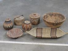 Zulu Basket Lot, 7 Handwoven Pieces, Beautiful Authentic (ONE$) AFRICAN ART
