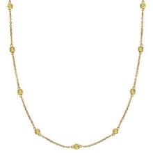 Fancy Yellow Canary Station Necklace 14k Gold (0.50ct)
