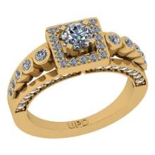 1.10 Ctw SI2/I1 Gia Certified Center Diamond 14K Yellow Gold Ring