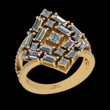 2.55 Ctw SI2/I1 Diamond 14K Yellow Gold Engagement Ring