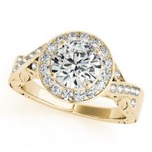 Certified 1.30 Ctw SI2/I1 Diamond 14K Yellow Gold Engagement Ring
