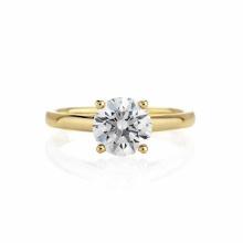 Certified 1.31 CTW Round Diamond Solitaire 14k Ring D/SI2
