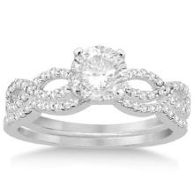 Infinity Twisted Diamond Ring Matching Bridal Set in platinum 1.34ctw