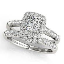 Certified 1.10 Ctw SI2/I1 Diamond 14K White Gold Engagement Set Ring