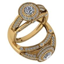 Certified 1.24 Ctw Diamond SI2/I1 Engagement 14K Yellow Gold Ring