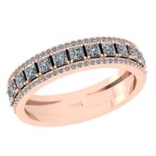 0.95 Ctw SI2/I1 Diamond 14K Rose Gold Entity Band Ring