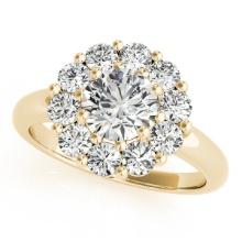 Certified 1.25 Ctw SI2/I1 Diamond 14K Yellow Gold Engagement Halo Ring
