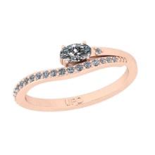 0.32 Ctw SI2/I1 Diamond 14K Rose Gold Valentine's Day special Ring