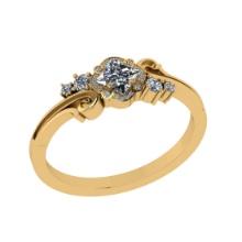 0.66 Ctw VS/SI1 Diamond Prong Set 14K Yellow Gold Engagement Ring