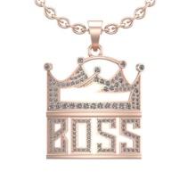 1.15 Ctw SI2/I1 Diamond Prong Set 10k Rose Gold Boss Pendant Necklace