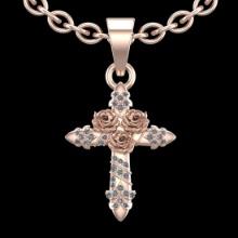 0.12 Ctw SI2/I1 Diamond 10K Rose Gold Pendant Necklace