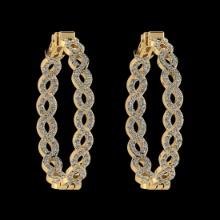 1.88 Ctw i2/i3 Diamond 14K Yellow Gold Hoop Earrings