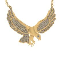 1.37 Ctw SI2/I1 Diamond 14K Yellow Gold Eagle pendant necklace