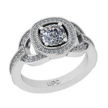 1.31 Ctw SI2/I1 Gia Certified Center Diamond 14K White Gold Engagement Ring