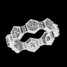 2.22 Ctw SI2/I1 Diamond 18K White Gold Eternity Ring
