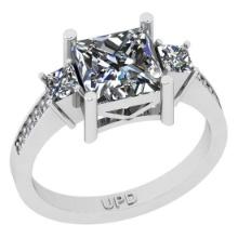 1.50 ctw GIA Certified Center StoneDiamond 14K White Gold Engagement Ring