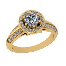 1.15 Ctw SI2/I1 Diamond 10k Yellow Gold Engagement Halo Ring