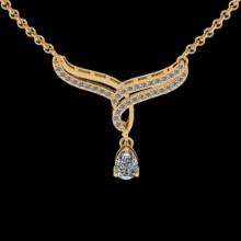 0.71 Ctw VS/SI1 Diamond 14K Yellow Gold Necklace (ALL DIAMOND ARE LAB GROWN )