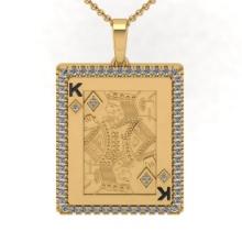 2.10 Ctw VS/SI1 Diamond 14K Yellow Gold Poker theme Necklace ALL DIAMOND ARE LAB GROWN