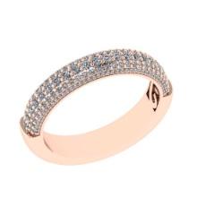 1.10 Ctw SI2/I1 Diamond 14K Rose Gold Entity Band Ring (ALL DIAMOND ARE LAB GROWN)