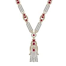 10.25 Ctw VS/SI1 Ruby and Diamond 14k Yellow Gold Necklace ALL DIAMOND ARE LAB GROWN