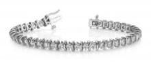 14KT WHITE GOLD 1 CTW G-H VS2/SI1 CLASSIC CURVE LINK TENNIS BRACELET LAB-GROWN DIAMOND