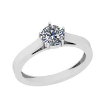 CERTIFIED 0.4 CTW F/VVS1 ROUND (LAB GROWN Certified DIAMOND SOLITAIRE RING ) IN 14K YELLOW GOLD