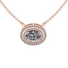 2.90 Ctw VS/SI1 Diamond Prong Set 14K Rose Gold Necklace (ALL DIAMOND ARE LAB GROWN )