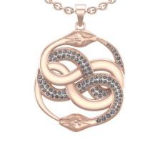 1.62 Ctw VS/SI1 Diamond 14K Rose Gold snake Necklace ALL DIAMOND ARE LAB GROWN