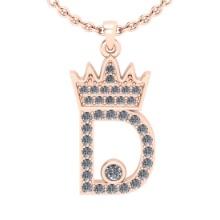 0.24 Ctw VS/SI1 Diamond 14K Rose Gold alphabet (D) Necklace(ALL DIAMOND ARE LAB GROWN )