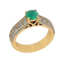 1.91 Ctw VS/SI1 Emerald and Diamond 14K Yellow Gold Engagement Ring(ALL DIAMOND ARE LAB GROWN)