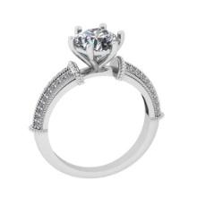 2.20 Ctw SI2/I1 Diamond Style Prong Set 18K White Gold Engagement Wedding Ring
