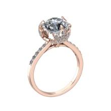 3.10 Ctw VS/SI1 Diamond 14K Rose Gold Engagement Ring (ALL DIAMOND ARE LAB GROWN )