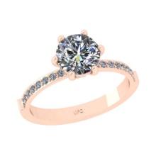 1.77 Ctw VS/SI1 Diamond 10K Rose Gold Engagement Halo Ring