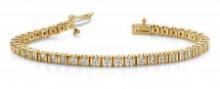 14KT YELLOW GOLD 2 CTW G-H VS2/SI1 DOUBLE LINK TENNIS BRACELET LAB-GROWN DIAMOND