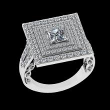 2.52 Ctw VS/SI1 Diamond Prong Set 18K White Gold Engagement Ring