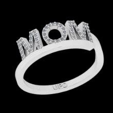 0.14 Ctw VS/SI1 Diamond 10K White Gold Special Moms Ring