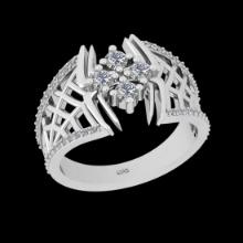 0.64 Ctw VS/SI1 Diamond Prong Set 18K White Gold Engagement Ring