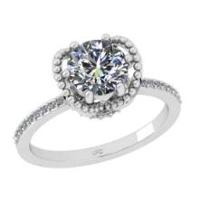 1.29 Ctw VS/SI1 Diamond 10K White Gold Engagement Hiden Halo Ring