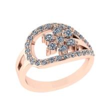 1.05 Ctw VS/SI1 Diamond 14K Rose Gold Cluster Engagement Ring (ALL DIAMOND ARE LAB GROWN )
