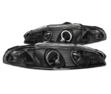Black Housing Headlights Compatible With Mitsubishi Eclipse 1997-1999