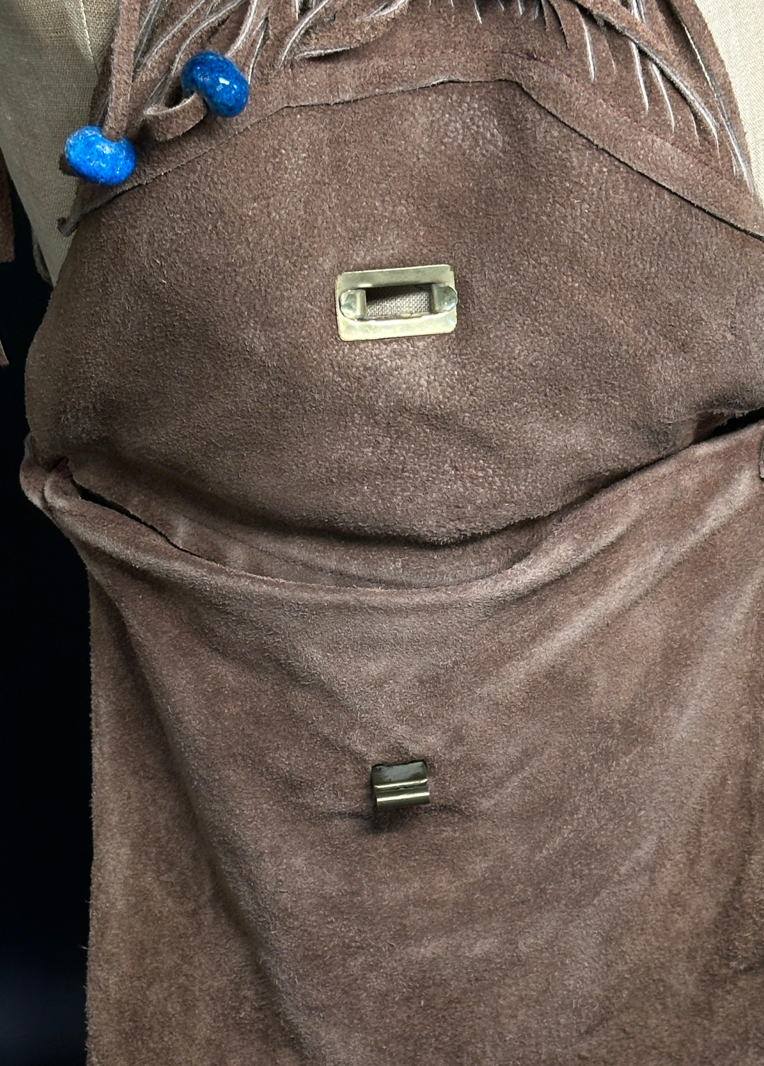 Brown Leather Fringe Beaded Fringe Purse