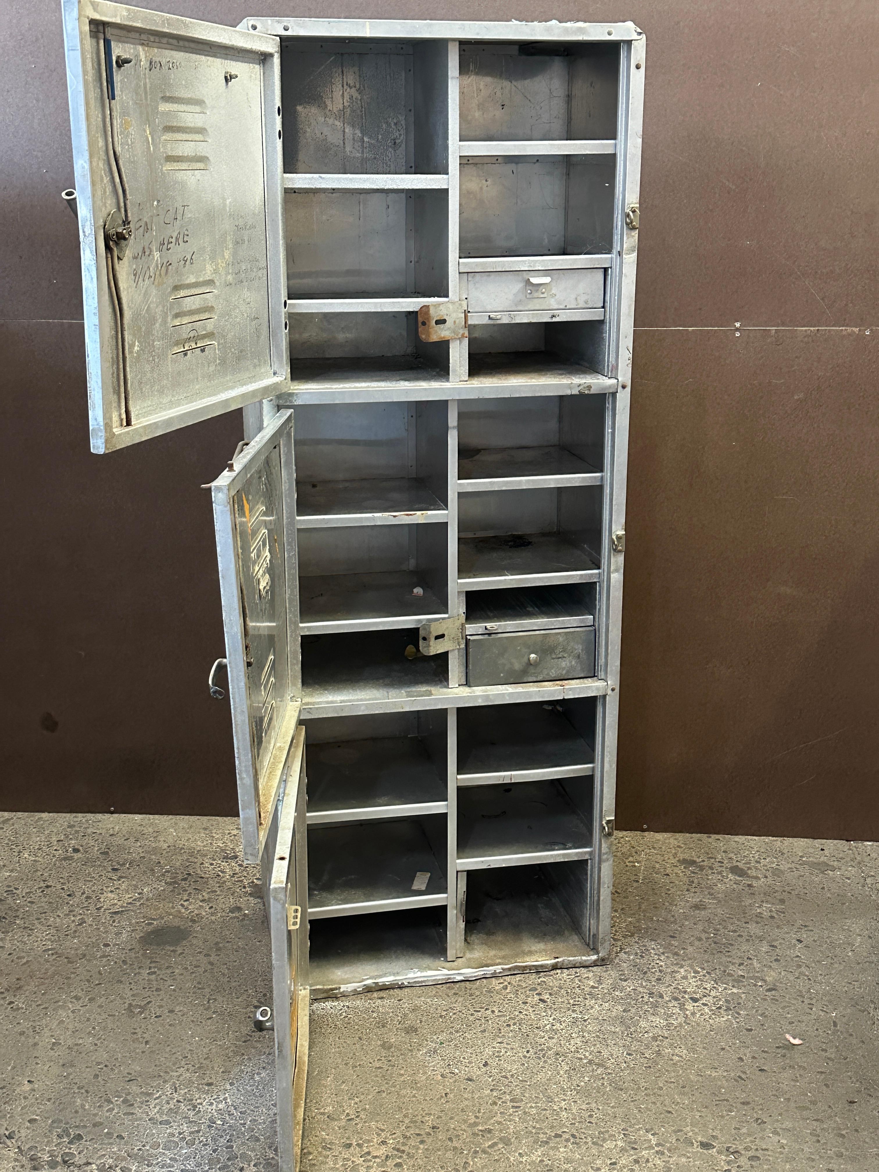 WWII Era Aircraft Aluminum Locker Cabinet
