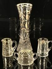 Sterling Silver Overlay Glass Ware
