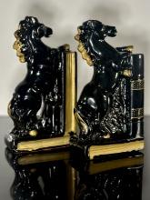 Black and Gold Horse Bookends