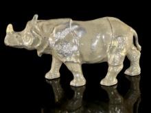 Hollow Cast Lead Rhinoceros Figurine