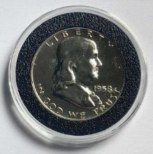 1957 Franklin Proof Silver Half Dollar in Capsule