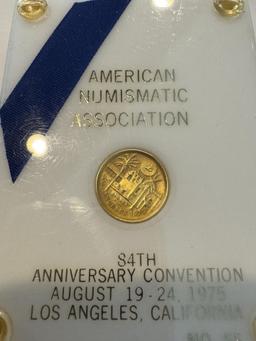 SOLID GOLD COIN OFFICIAL FROM AMERICAN NUMISMATIC ASSOCIATION 84TH ANNIVERSARY