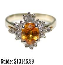 14K Yellow & White Gold 1.70ct Oval Golden Yellow